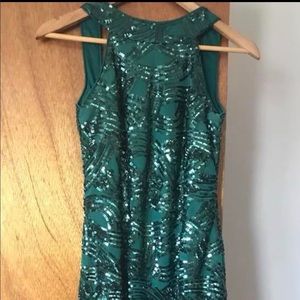 Green sequence dress